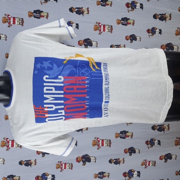 Vintage Atlanta Summer Olympics Avon The Olympic Women M/L white graphic t-shirt - Picture 2 of 7